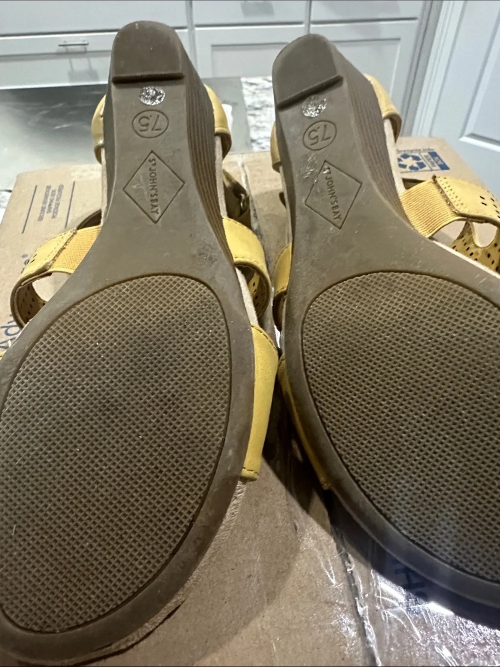 St. John's Bay Yellow Perforated Espadrille Sandals